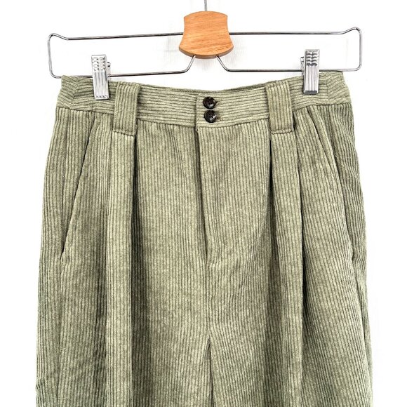 Madewell Curvy Corduroy High Rise waist Tapered Pant olive green boho neutral 00 - Picture 4 of 15